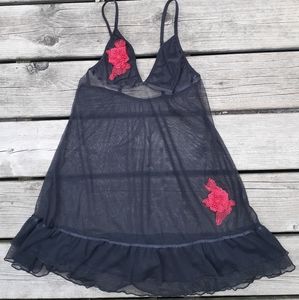 Black and red sheer sexy nightie